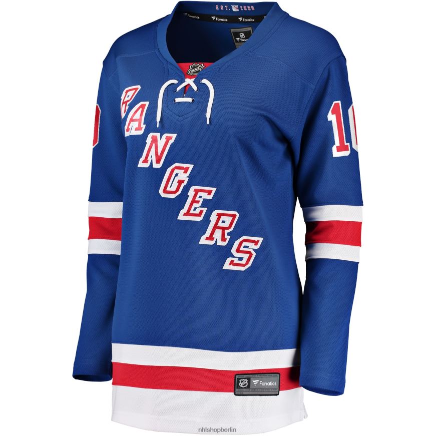 Frauen NHL Blaues Home-Breakaway-Spielertrikot der New York Rangers mit Artemi-Panarin-Fanatiker-Logo Kleidung BF680T924