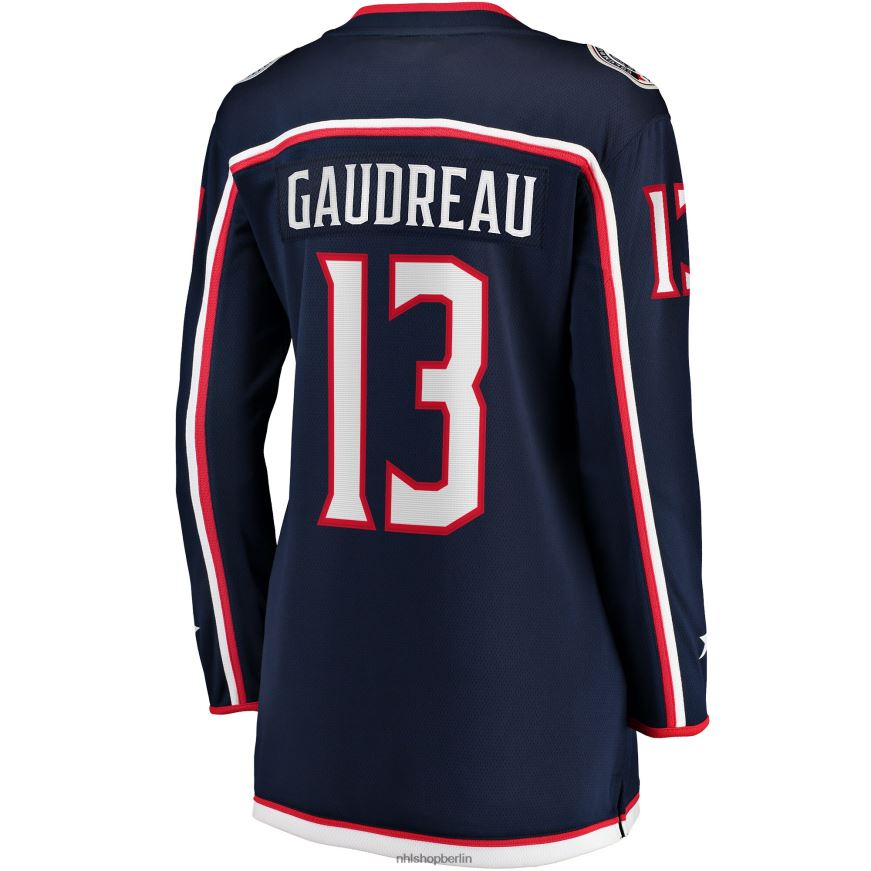 Frauen NHL Columbia Blue Jacken Johnny Gaudreau Fanatics Branded Navy 2022 Breakaway-Spielertrikot Kleidung BF680T1170