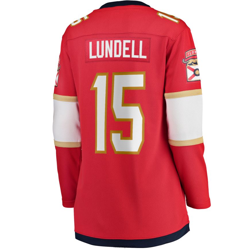 Frauen NHL Florida Panthers Anton Lundell Fanatics-gebrandetes rotes Home-Breakaway-Spielertrikot Kleidung BF680T1908