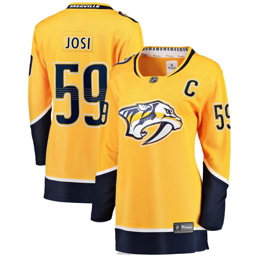Frauen NHL Gold-Premier-Breakaway-Spieler-Trikot der Nashville Predators mit Roman Josi und Fanatics-Logo Kleidung BF680T420