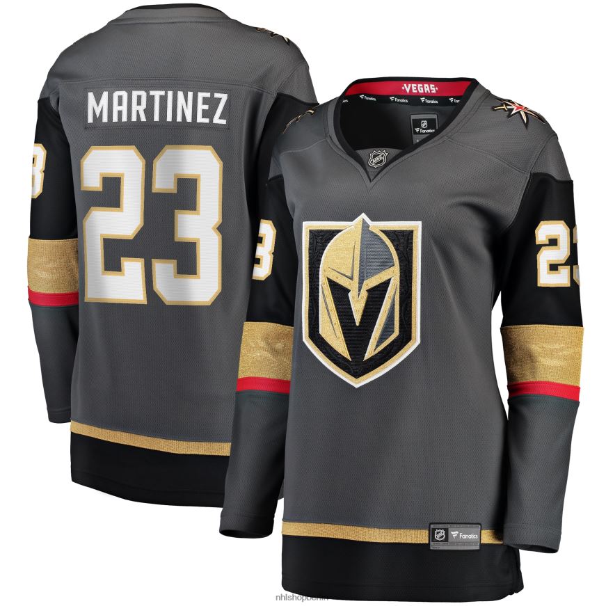 Frauen NHL Graues Breakaway-Alec-Martinez-Fanatiker-Trikot der Vegas Golden Knights mit Branding für alternative Spieler Kleidung BF680T1675