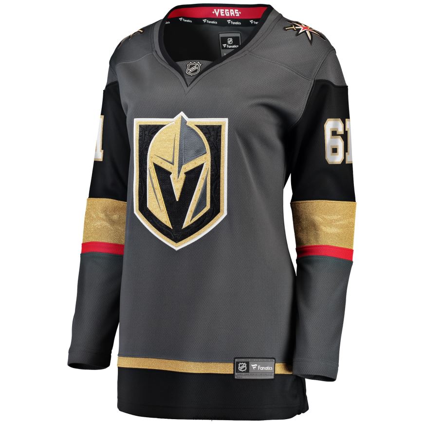 Frauen NHL Graues Breakaway-Spielertrikot der Vegas Golden Knights mit Mark Stone Fanatics-Logo Kleidung BF680T1504