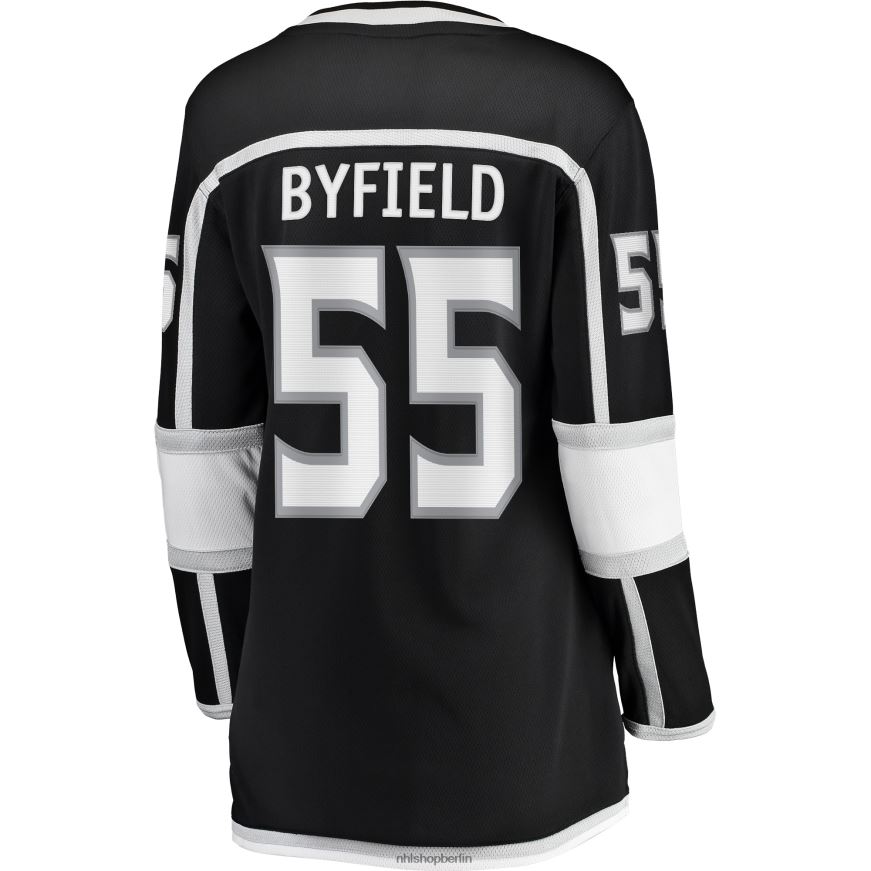 Frauen NHL Los Angeles Kings Quinton Byfield Fanatics-gebrandetes schwarzes Heim-Ausreißer-Spielertrikot Kleidung BF680T1826