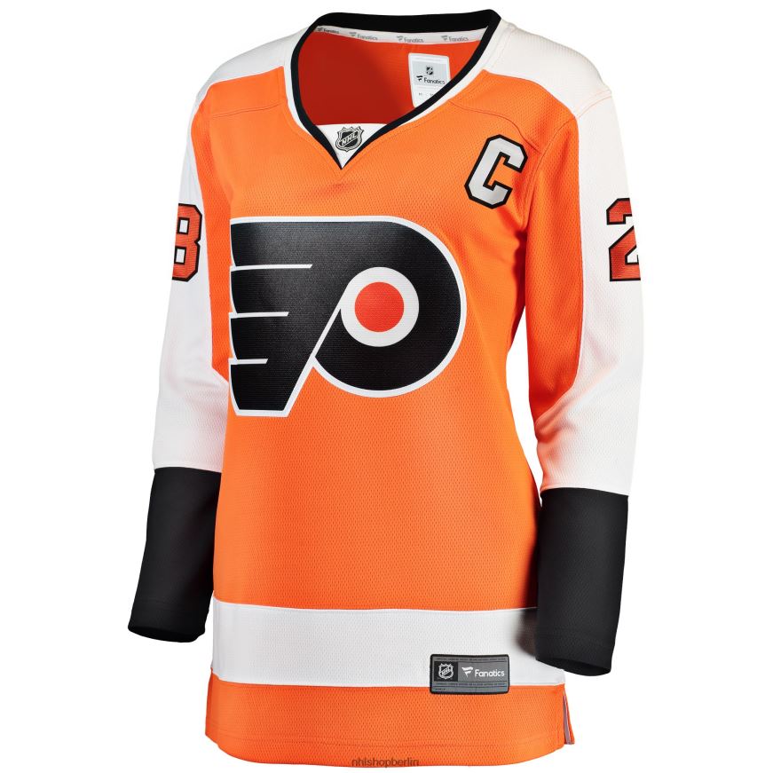 Frauen NHL Philadelphia Flyers Claude Giroux Fanatics-gebrandetes orangefarbenes Home-Breakaway-Spielertrikot Kleidung BF680T1295