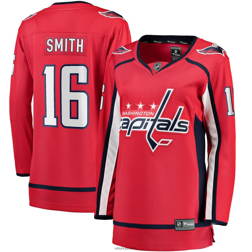 Frauen NHL Rotes Breakaway-Heimtrikot der Washington Capitals mit Craig-Smith-Fanatiker-Logo Kleidung BF680T2148