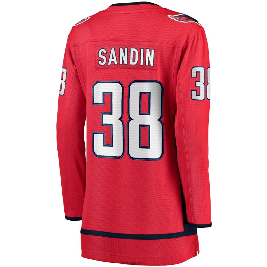 Frauen NHL Rotes Breakaway-Heimtrikot der Washington Capitals mit Fanatiker-Logo von Rasmus Sandin Kleidung BF680T2149
