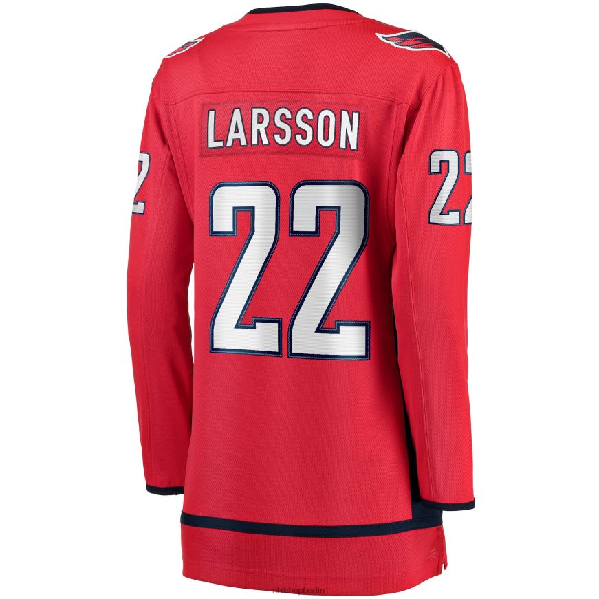 Frauen NHL Rotes Heim-Ausreißertrikot der Washington Capitals mit Fanatiker-Logo von Johan Larsson Kleidung BF680T2202