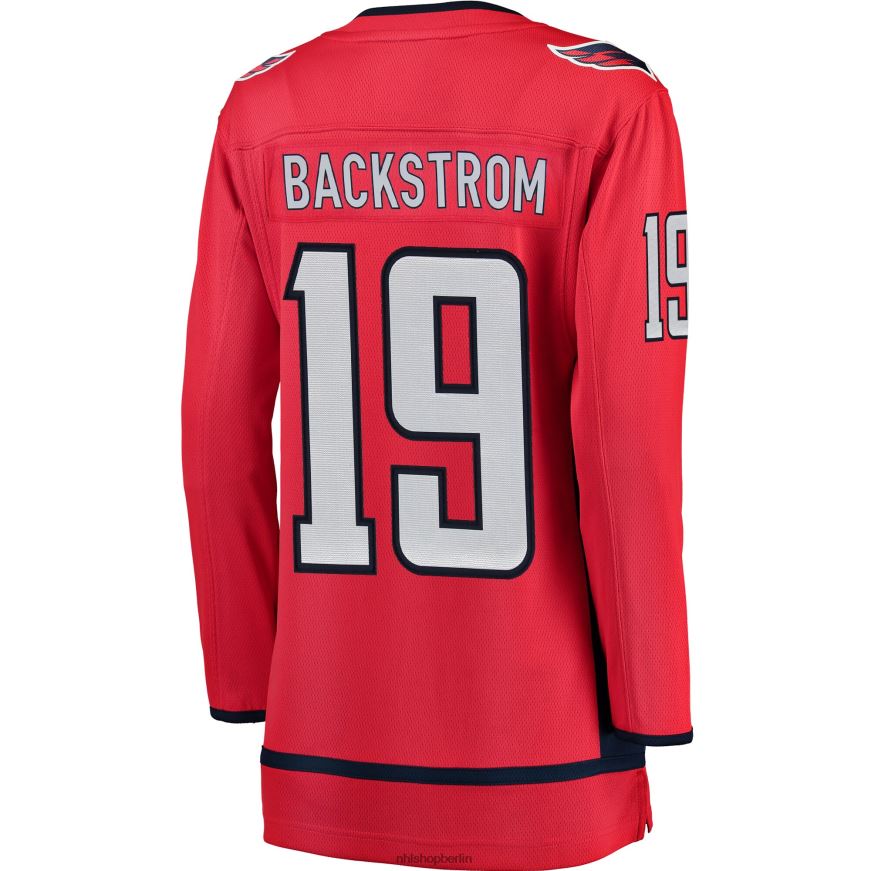 Frauen NHL Rotes Heim-Ausreißertrikot der Washington Capitals mit Nicklas-Backstrom-Fanatiker-Logo Kleidung BF680T850