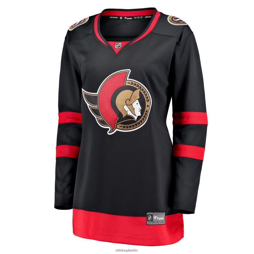 Frauen NHL Schwarzes Breakaway-Heimtrikot 2020/21 mit Fanatics-Logo der Ottawa Senators Kleidung BF680T1483
