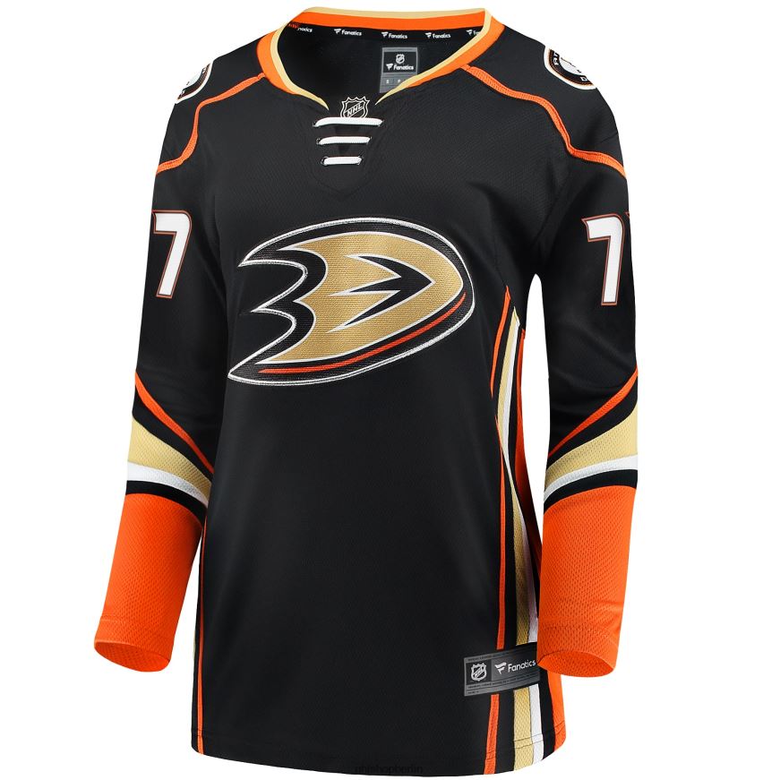 Frauen NHL Schwarzes Heim-Ausreißertrikot der Anaheim Ducks mit Frank Vatrano Fanatics-Logo Kleidung BF680T2138