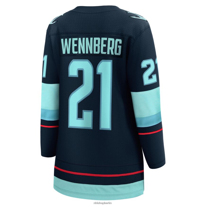 Frauen NHL Seattle Kraken Alexander Wennberg Fanatics-gebrandetes marineblaues Breakaway-Spieler-Heimtrikot Kleidung BF680T2203
