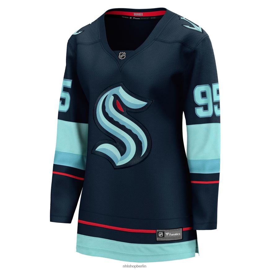 Frauen NHL Seattle Kraken Andre Burakovsky Fanatics Branded Marineblaues Breakaway-Heimtrikot für Spieler Kleidung BF680T1261
