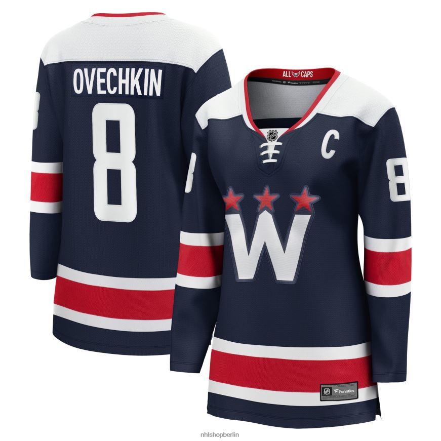 Frauen NHL Washington Capitals Alexander Ovechkin Fanatics Branded Navy 2020/21 alternatives Premier Breakaway-Spielertrikot Kleidung BF680T513