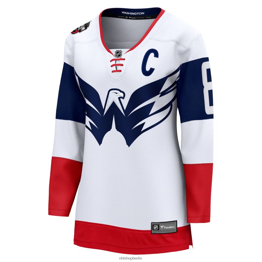 Frauen NHL Washington Capitals Alexander Ovechkin Fanatics gebrandetes weißes Breakaway-Spielertrikot der Stadium Series 2023 Kleidung BF680T915