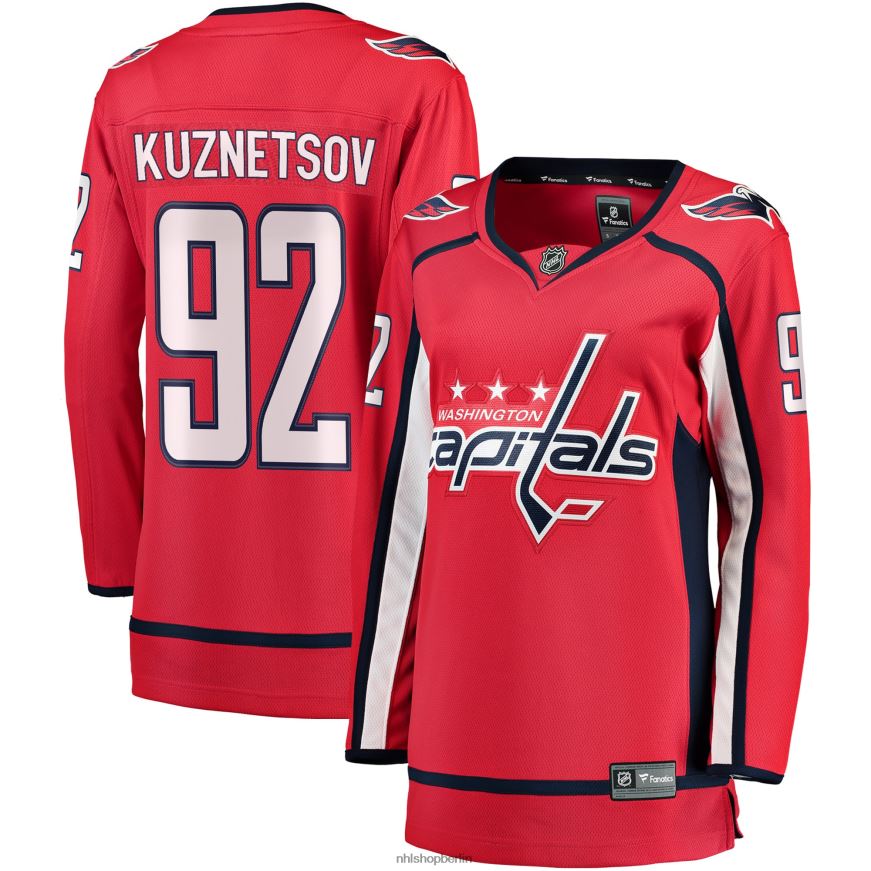 Frauen NHL Washington Capitals Ewgeni Kusnezow Fanatiker-gebrandetes rotes Breakaway-Spielertrikot Kleidung BF680T1539