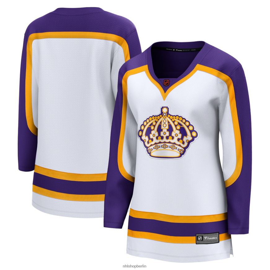 Frauen NHL Weißes Special Edition 20 Breakaway Blanko-Trikot der Los Angeles Kings mit Fanatics-Logo Kleidung BF680T1150