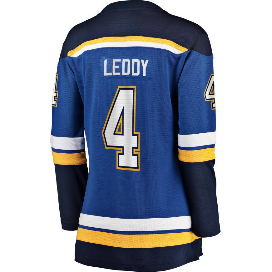 Frauen NHL st Blaues Heim-Ausreißertrikot mit Fanatics-Logo der Louis Blues Nick Leddy Kleidung BF680T2309