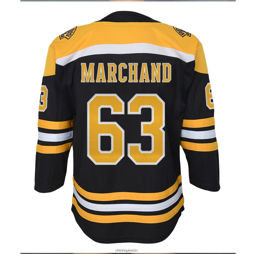 Jugend NHL Boston Bruins Brad Marchand Schwarzes Home-Premier-Spieler-Trikot Kleidung BF680T87