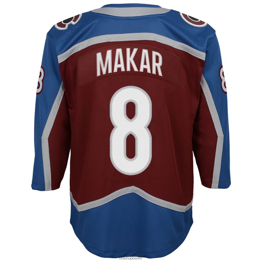 Jugend NHL Colorado Avalanche Cale Makar Burgundy Home 2022 Stanley Cup Champions Premier-Spieler-Trikot Kleidung BF680T412