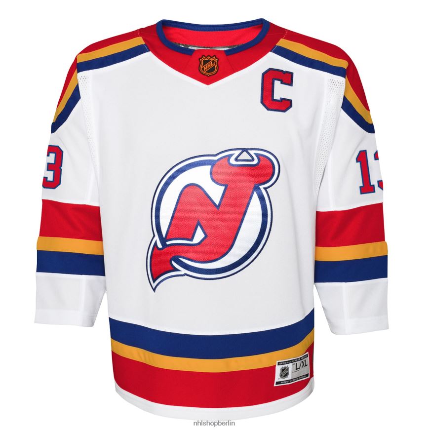 Jugend NHL New Jersey Devils Nico Hischier Weißes Special Edition 20 Premier-Spieler-Trikot Kleidung BF680T1366