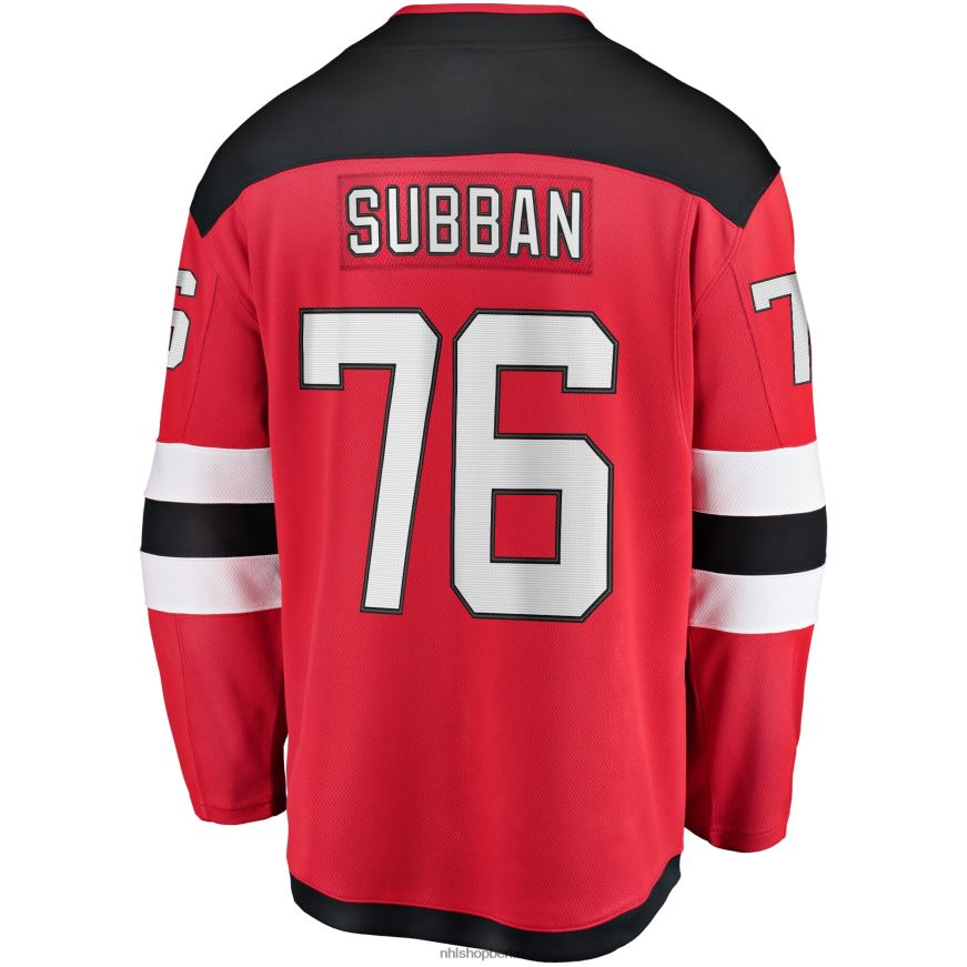 Jugend NHL New Jersey Devils pk Rotes Home-Breakaway-Spielertrikot mit Subban-Fanatiker-Logo Kleidung BF680T2046