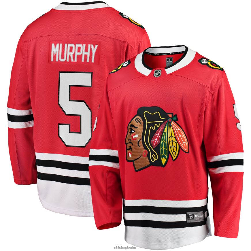 Jugend NHL Rotes Breakaway-Spielertrikot der Chicago Blackhawks mit Connor Murphy Fanatics-Logo Kleidung BF680T1813