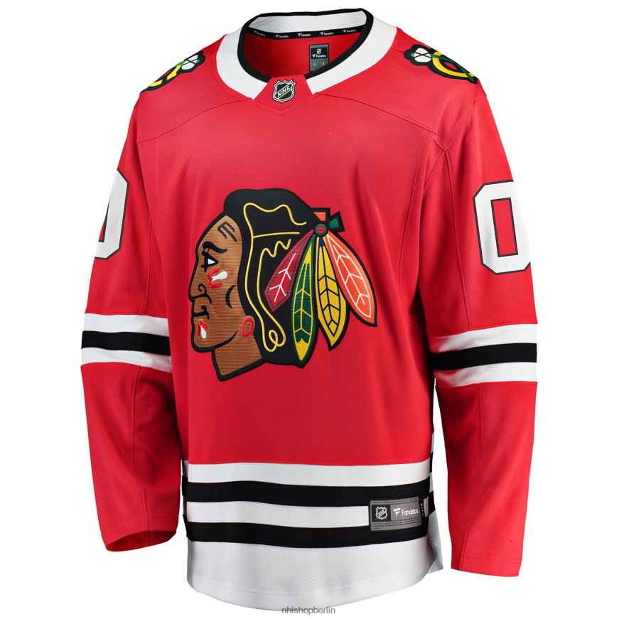 Jugend NHL Rotes Home-Breakaway-Trikot der Chicago Blackhawks mit Fanatics-Logo Kleidung BF680T755