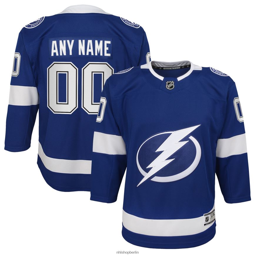 Jugend NHL Tampa Bay Lightning Blue Home Custom Premier Trikot Kleidung BF680T218