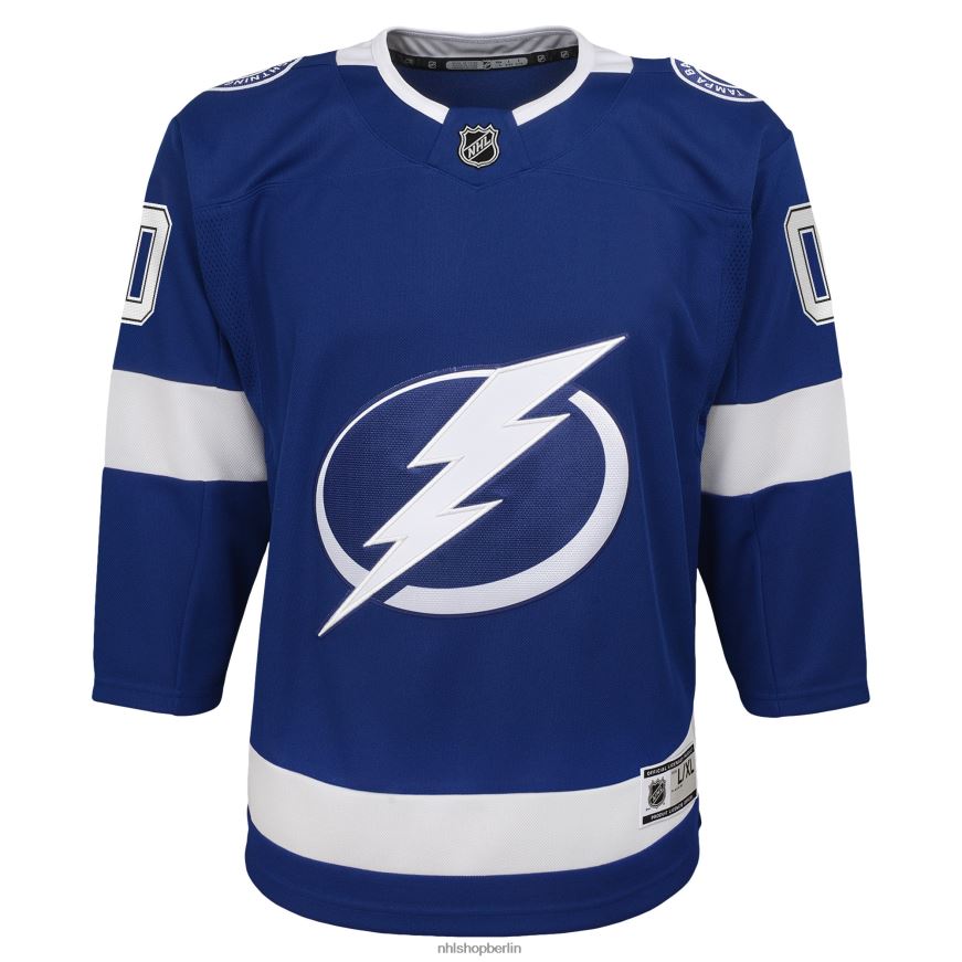 Jugend NHL Tampa Bay Lightning Blue Home Custom Premier Trikot Kleidung BF680T218