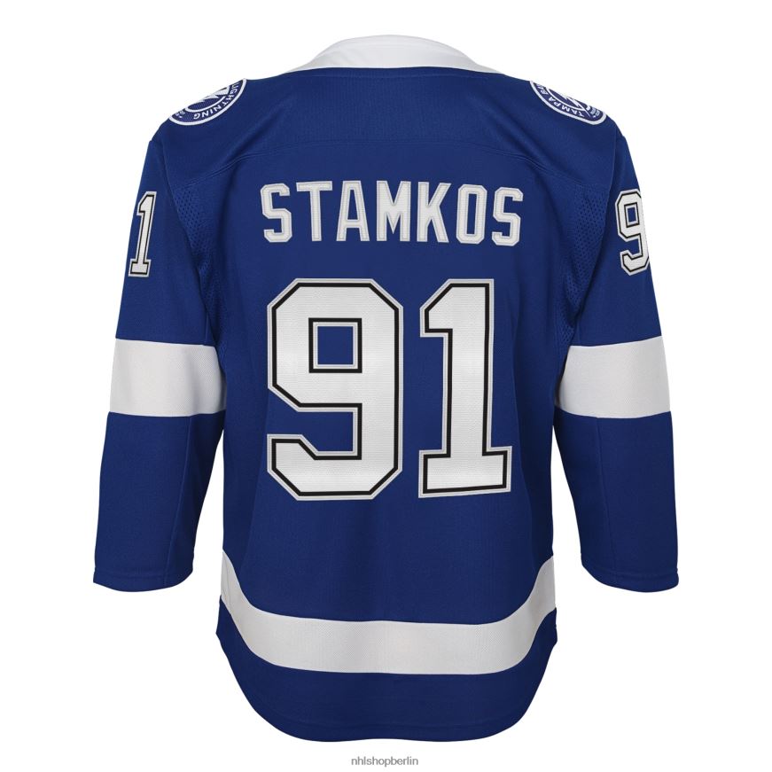 Jugend NHL Tampa Bay Lightning Steven Stamkos blaues Home-Captain-Premier-Spieler-Trikot Kleidung BF680T527