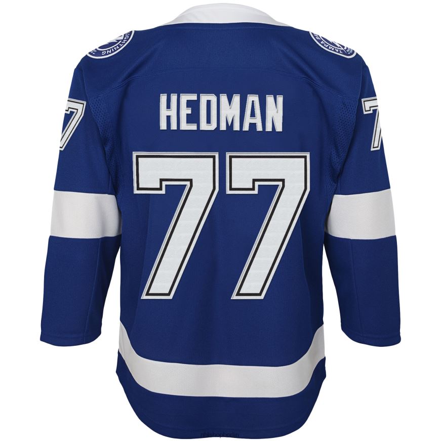Jugend NHL Tampa Bay Lightning Victor Hedman blaues Home-Premier-Spieler-Trikot Kleidung BF680T575
