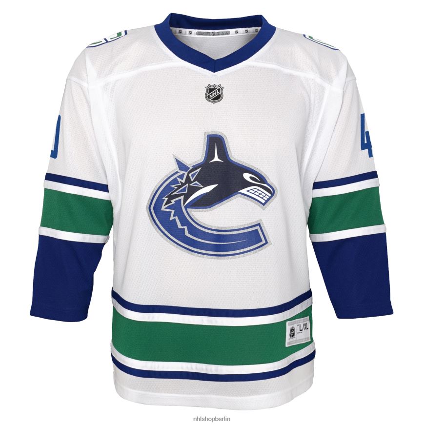 Jugend NHL Vancouver Canucks Elias Pettersson Weißes 2019/20 Replika-Spielertrikot Kleidung BF680T1814
