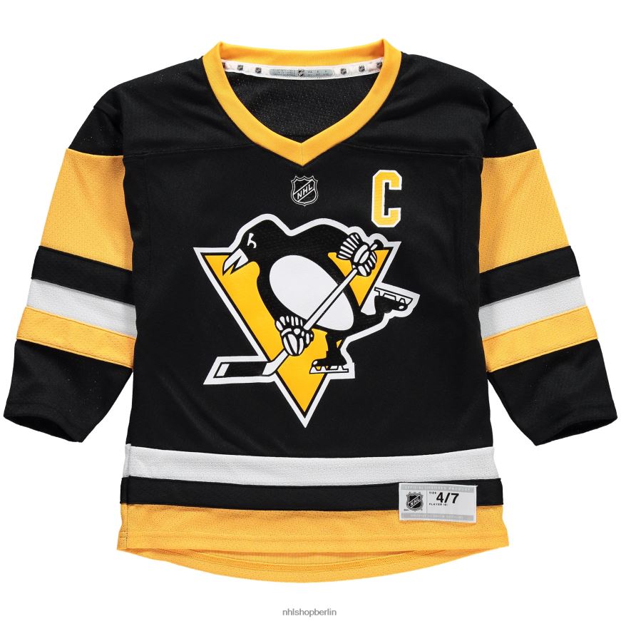 Jugend NHL Vorschul-Pittsburgh Penguins Sidney Crosby schwarzes Replika-Spielertrikot Kleidung BF680T458