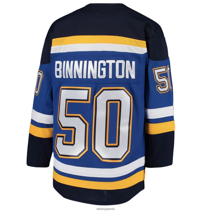Jugend NHL st Louis Blues Jordan Binnington Blue Heim-Premier-Spieler-Trikot Kleidung BF680T1420