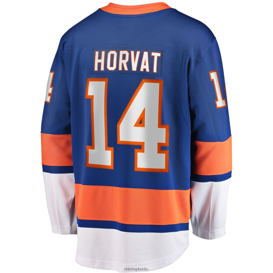 Männer NHL Blaues Breakaway-Heimtrikot der New York Islanders mit Bo-Horvat-Fanatiker-Logo Kleidung BF680T291