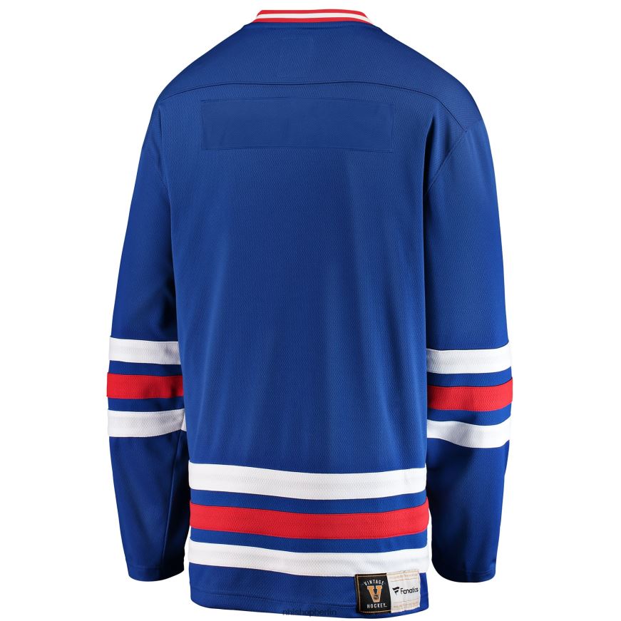 Männer NHL Blaues Premier Breakaway Heritage Blanko-Trikot der New York Rangers mit Fanatics-Logo Kleidung BF680T213