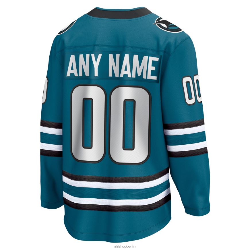 Männer NHL Blaugrünes Heim-Breakaway-Trikot der San Jose Sharks Fanatics nach Maß Kleidung BF680T557