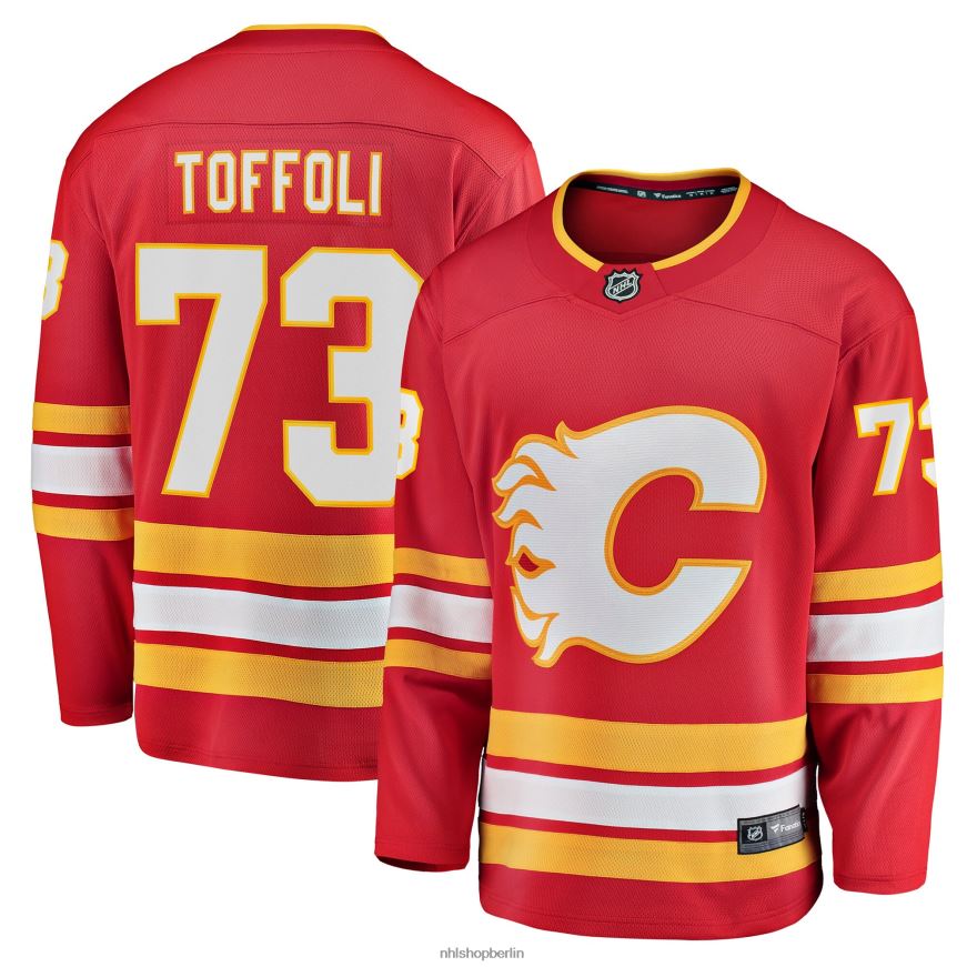 Männer NHL Calgary Flames Tyler Toffoli Fanatics-gebrandetes rotes Heim-Ausreißer-Spielertrikot Kleidung BF680T1322