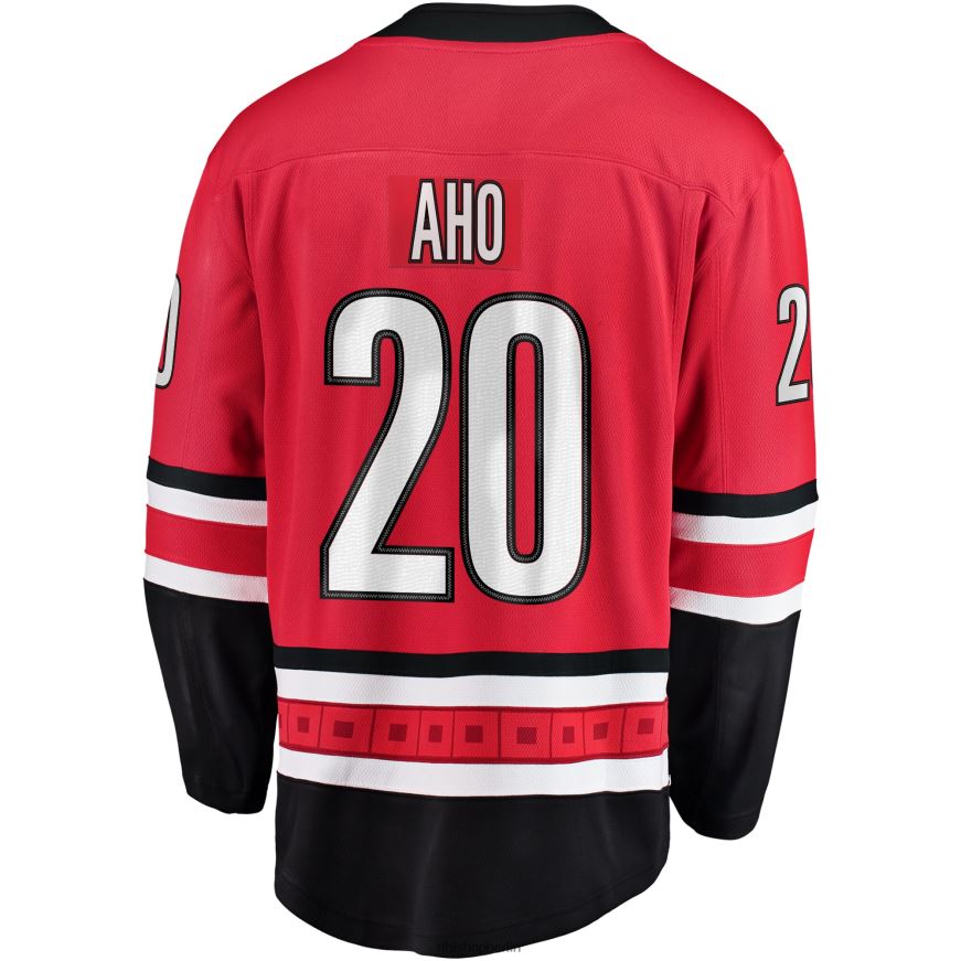 Männer NHL Carolina Hurricanes Sebastian Aho Fanatics-gebrandetes rotes Breakaway-Spielertrikot Kleidung BF680T1158
