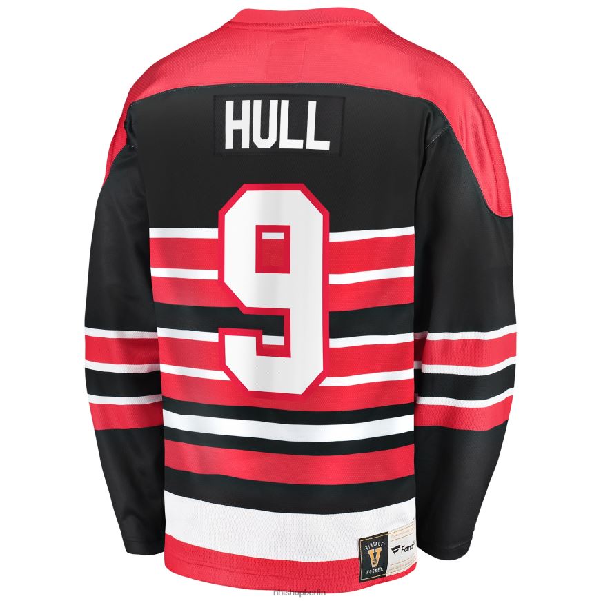 Männer NHL Chicago Blackhawks Bobby Hull Fanatics gebrandetes rotes Premier Breakaway-Spielertrikot im Ruhestand Kleidung BF680T1041