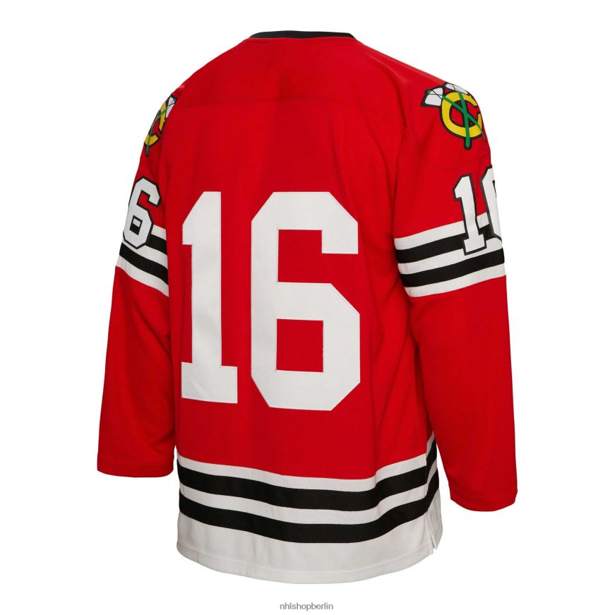 Männer NHL Chicago Blackhawks Bobby Hull Mitchell  Ness Red 1960 Blue Line Spielertrikot Kleidung BF680T2233