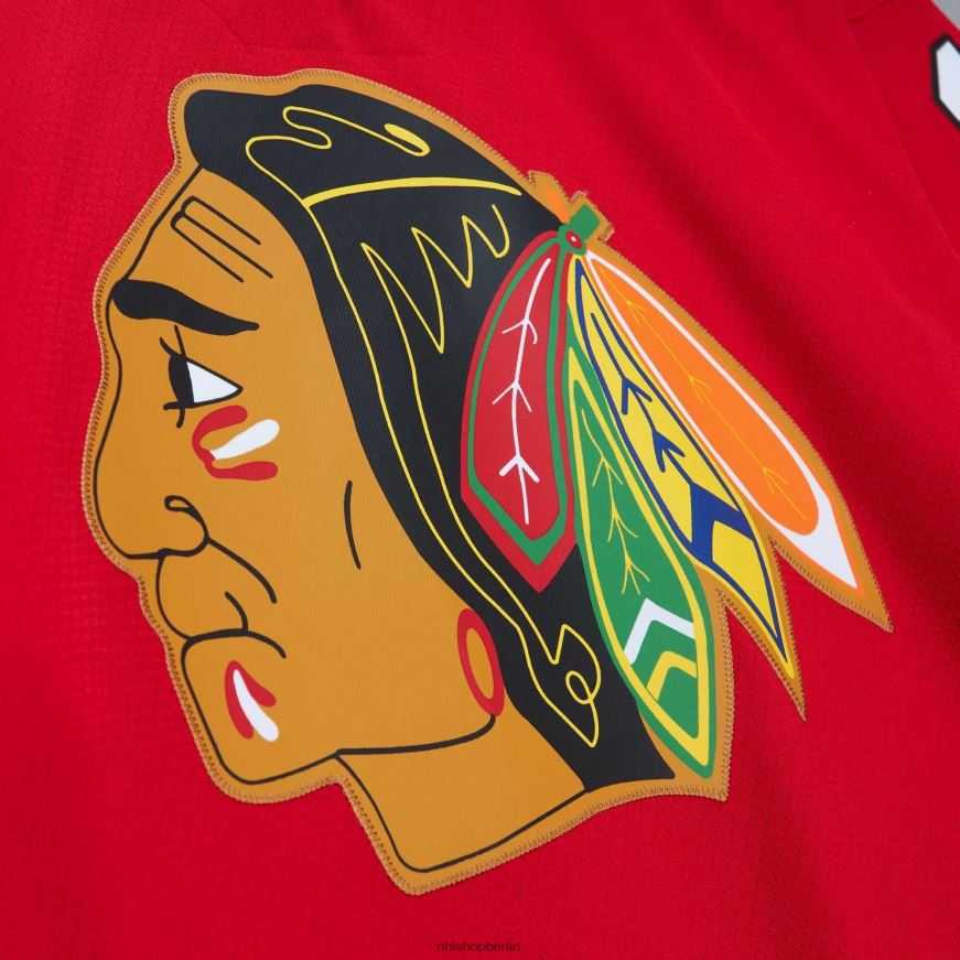 Männer NHL Chicago Blackhawks Bobby Hull Mitchell  Ness Red 1960 Blue Line Spielertrikot Kleidung BF680T2233