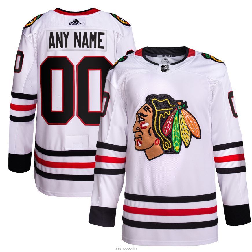 Männer NHL Chicago Blackhawks adidas weißes Away Primegreen Authentic Pro Custom-Trikot Kleidung BF680T2014