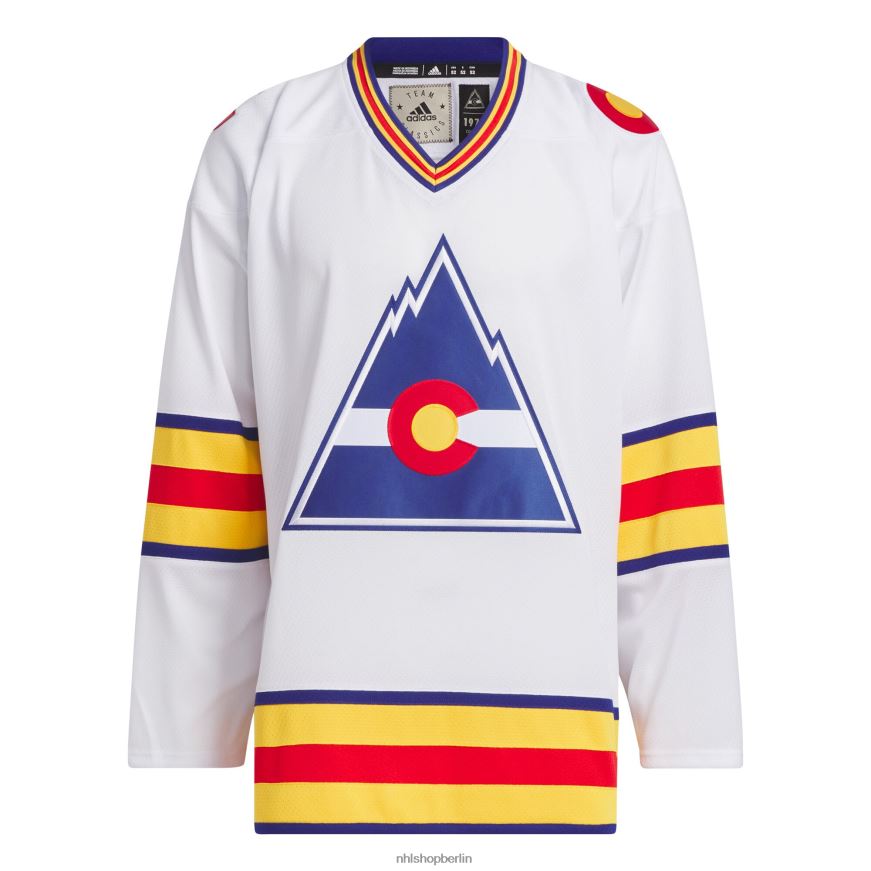 Männer NHL Co Rockies adidas weißes Team-Classic-Trikot Kleidung BF680T507