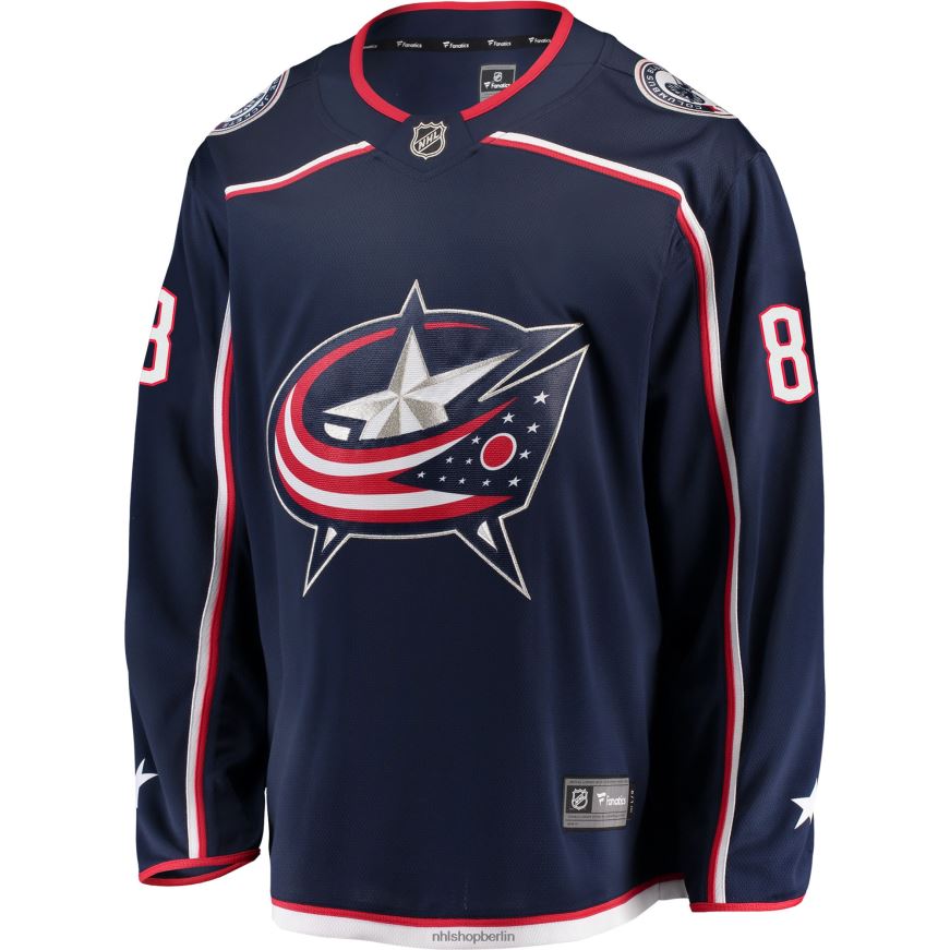 Männer NHL Columbia Blue Jacken marineblaues Breakaway-Trikot mit Fanatiker-Logo von Zach Werenski Kleidung BF680T1802