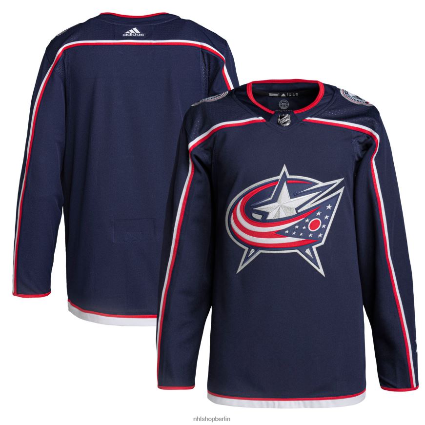 Männer NHL Columbus Blue Jacken adidas Navy Home Primegreen authentisches Pro-Trikot Kleidung BF680T1441