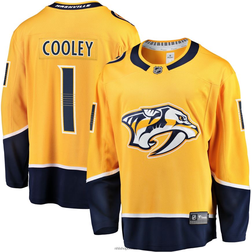 Männer NHL Devin Cooley Fanatics-Heimtrikot der Nashville Predators in Gold Kleidung BF680T2354