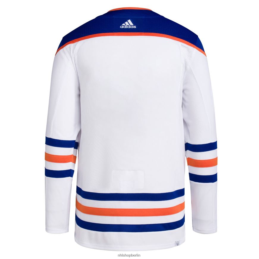 Männer NHL Edmonton Oilers adidas White Away Primegreen Authentic Pro Blank Trikot Kleidung BF680T1324