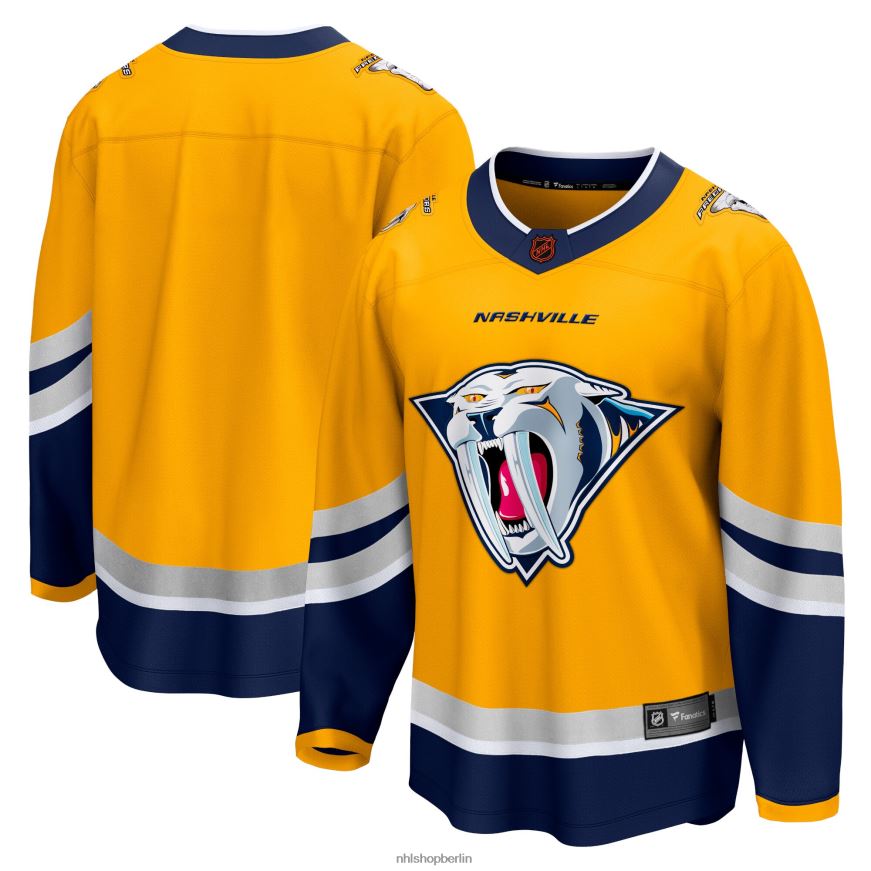 Männer NHL Gelbes Special Edition 20 Breakaway Blanko-Trikot der Nashville Predators mit Fanatics-Logo Kleidung BF680T1192
