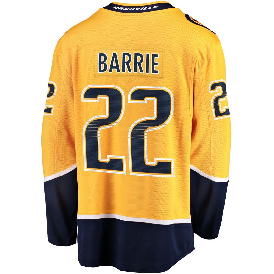 Männer NHL Goldenes Heim-Breakaway-Trikot der Nashville Predators mit Tyson-Barrie-Fanatiker-Logo Kleidung BF680T2003